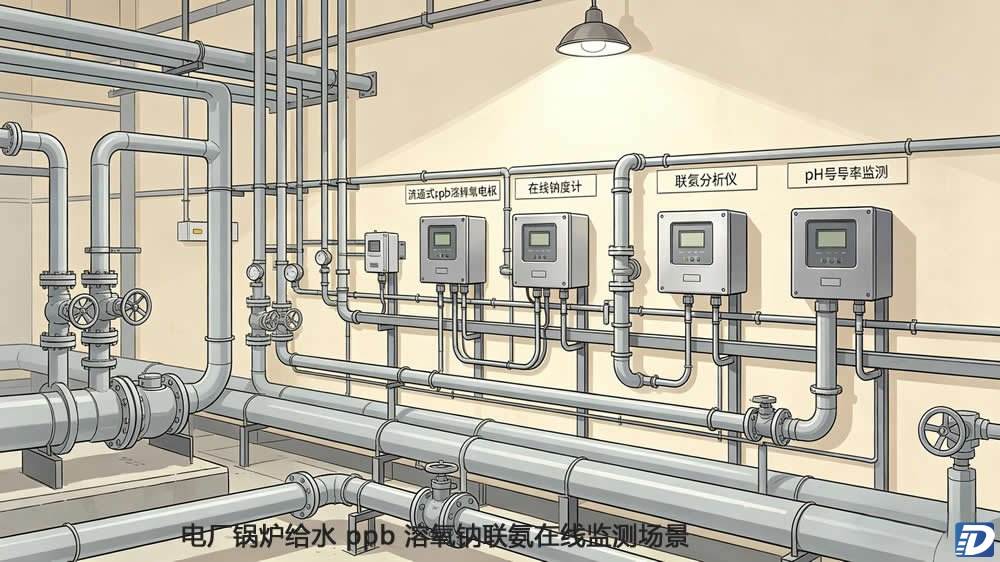 电厂锅炉给水 ppb 溶氧钠联氨在线监测场景