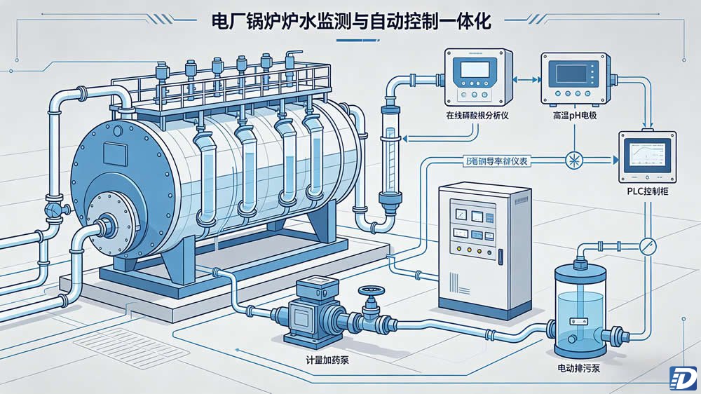 电厂锅炉炉水磷酸根监测自动加药排污控制系统